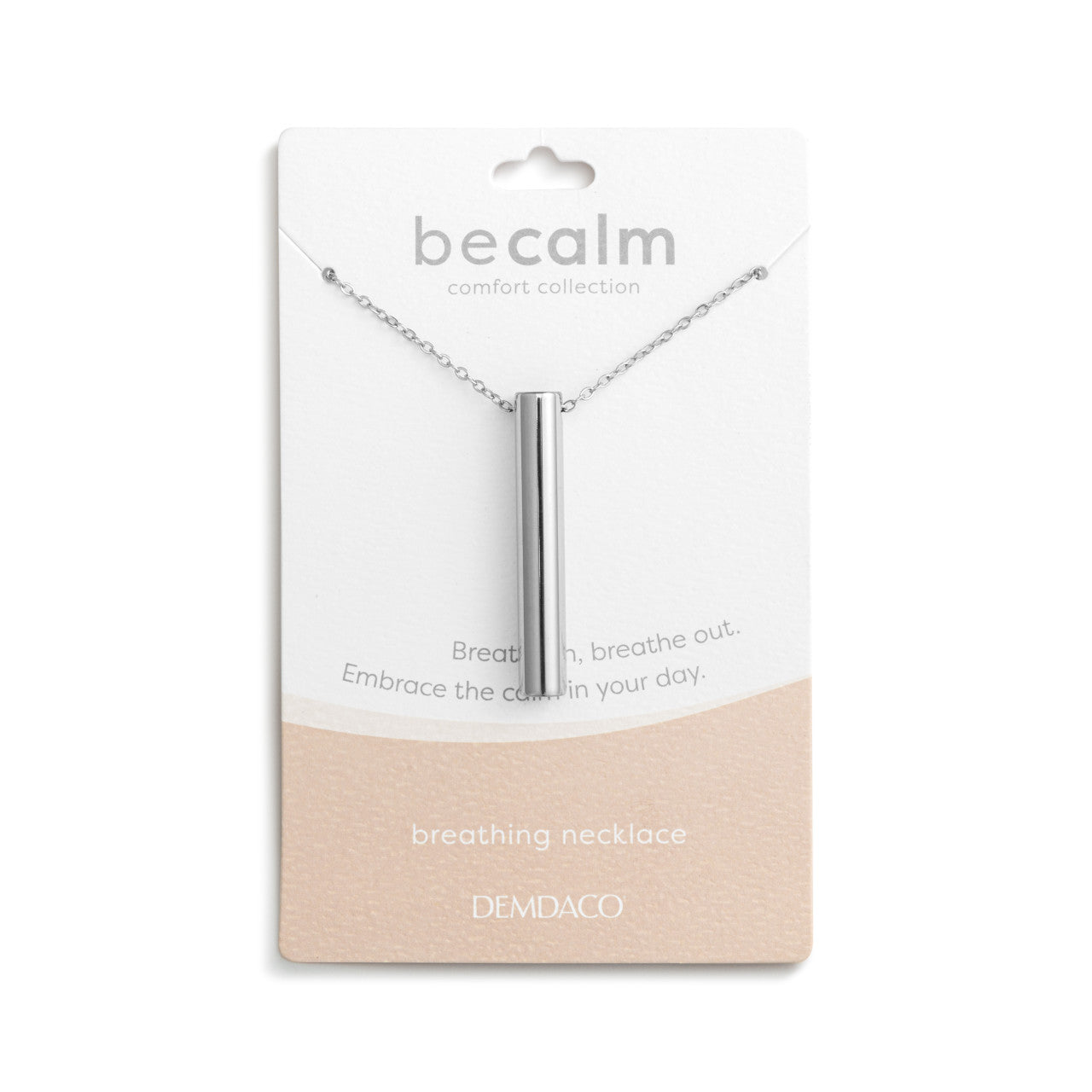 Silver Breathing 20in Necklace from the becalm comfort collection by Demdaco Breathe in breathe out Embrace the calm in your day