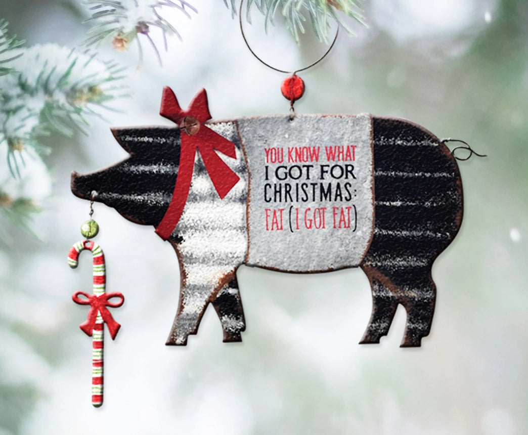 Pig Ornament All I got for Christmas was Fat by Sunset Vista Designs
