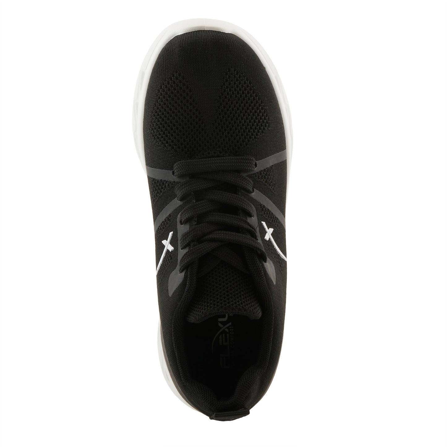 RUSHING Black athleisure lace-up sneakers by Flexus