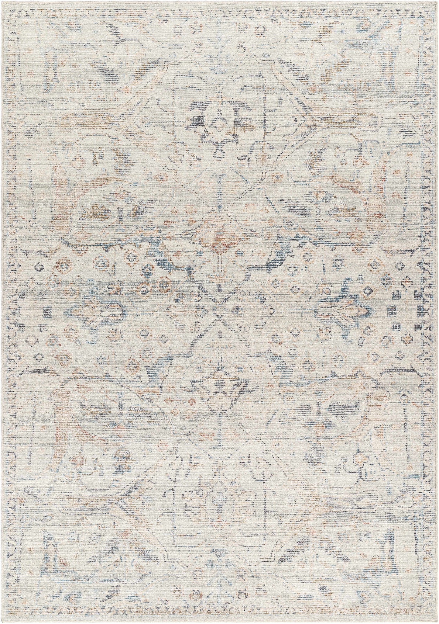 Marlene Damask Off White & Blue Area Rug - Becki Owens x Livabliss