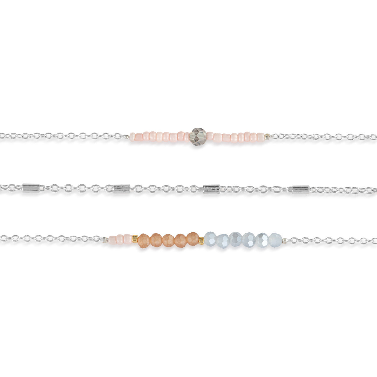 Multicolor Silver Necklace Set of 3 I've got you - A little kindness for you to wear or share - 16in by Demdaco SHARING KINDNESS COLLECTION