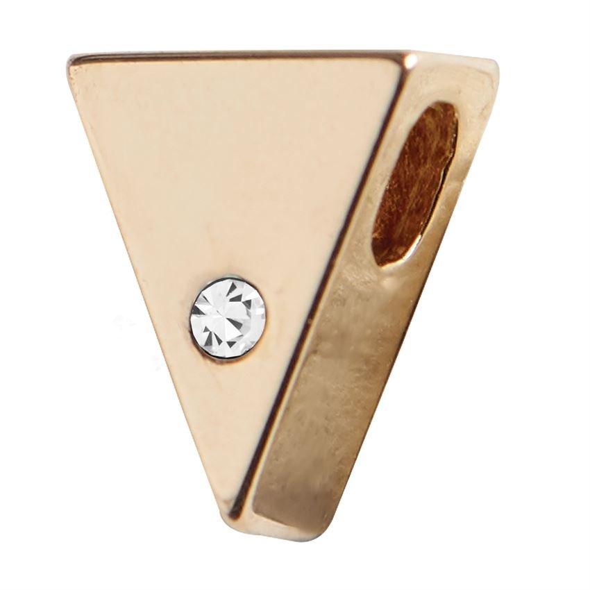 Gold Triangle Stud Charm - Adorable Plated Metal Charm