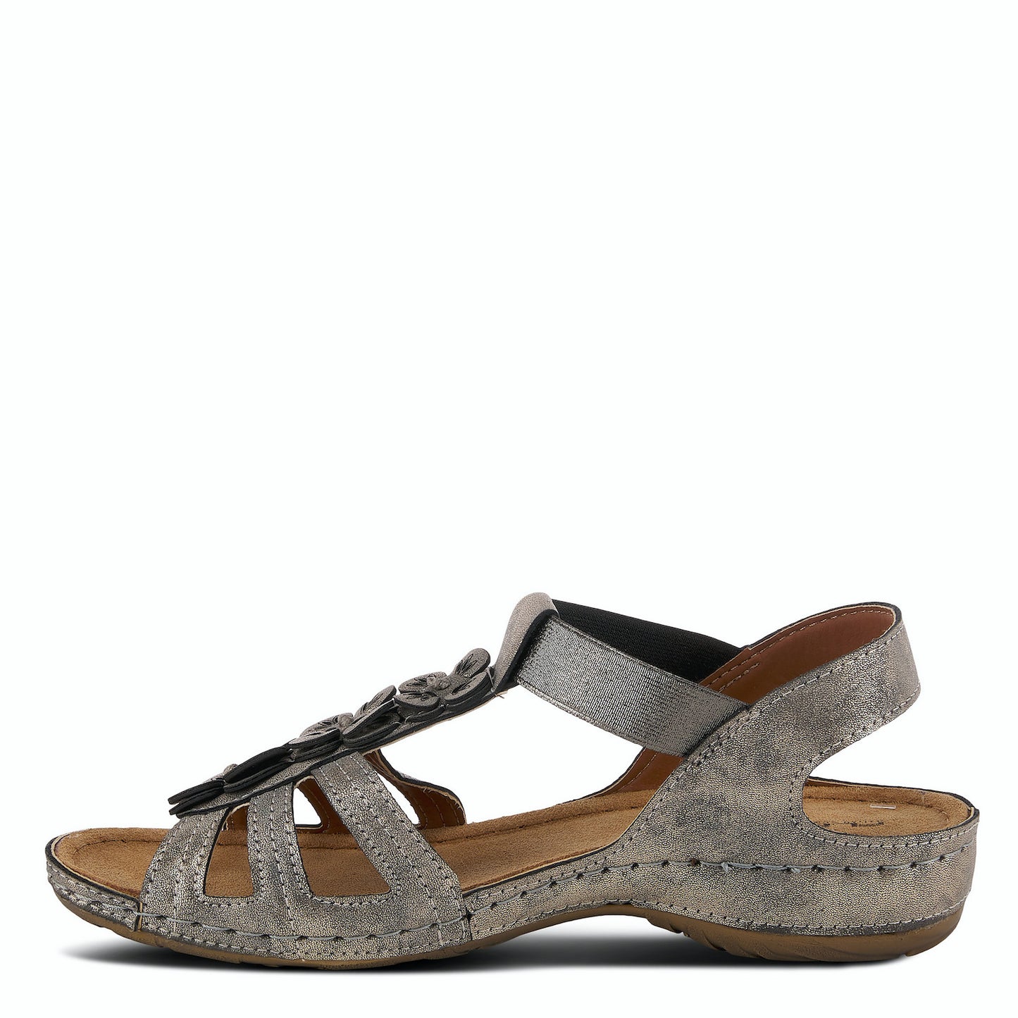 Adede Pewter European inspired Sandal by Flexus