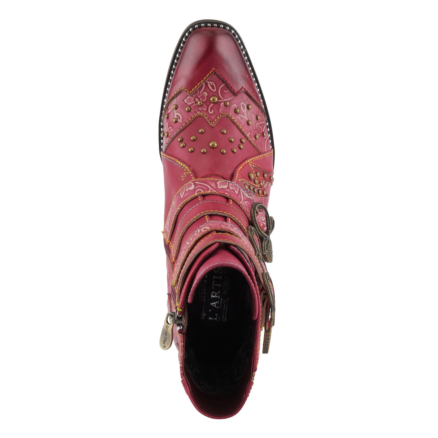 RODEHA BOOTS - Bordeaux Victorian-inspired booties by L`ARTISTE