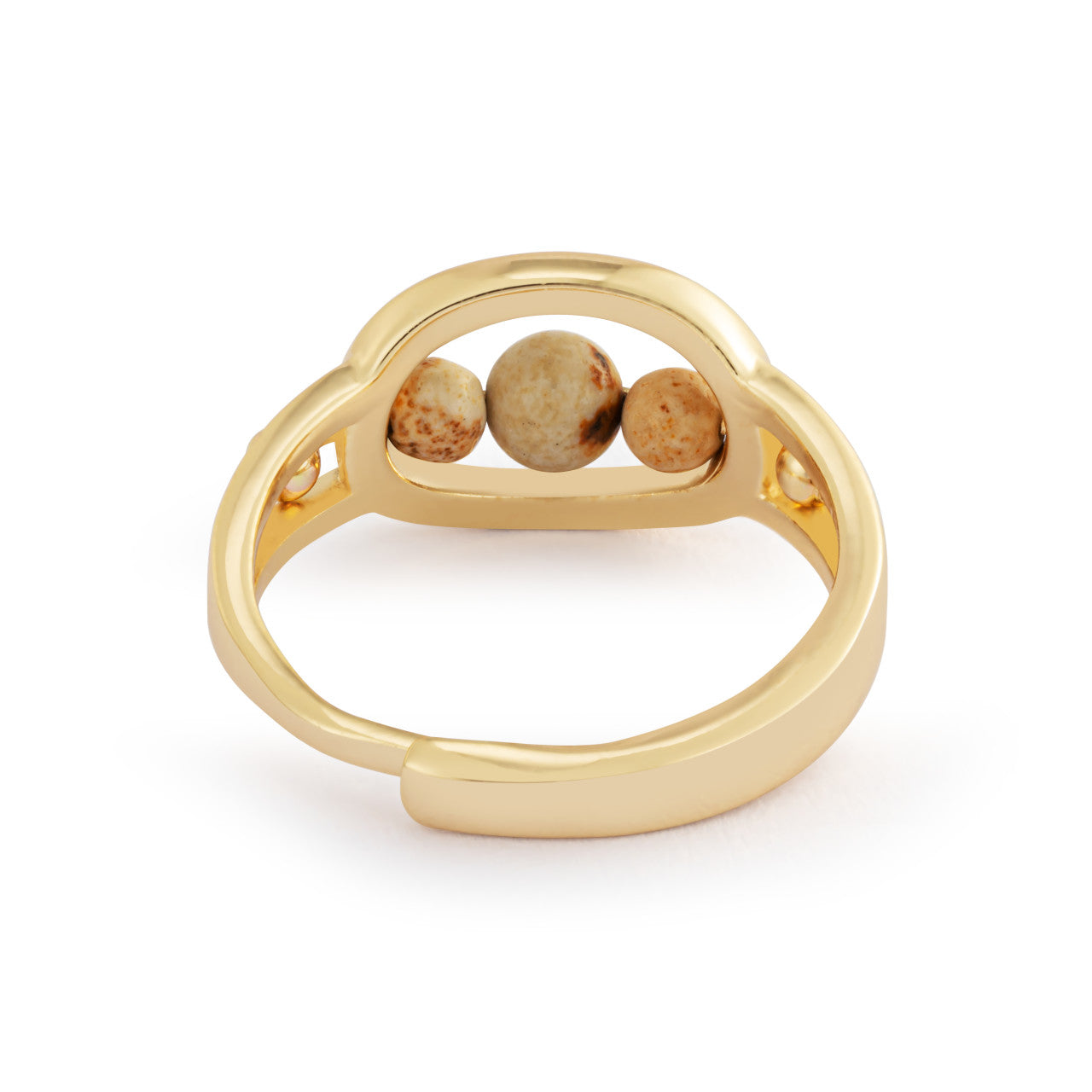 Gold Beaded Fidget Ring - Adjustable Size 4 To 9 from the becalm comfort collection by Demdaco