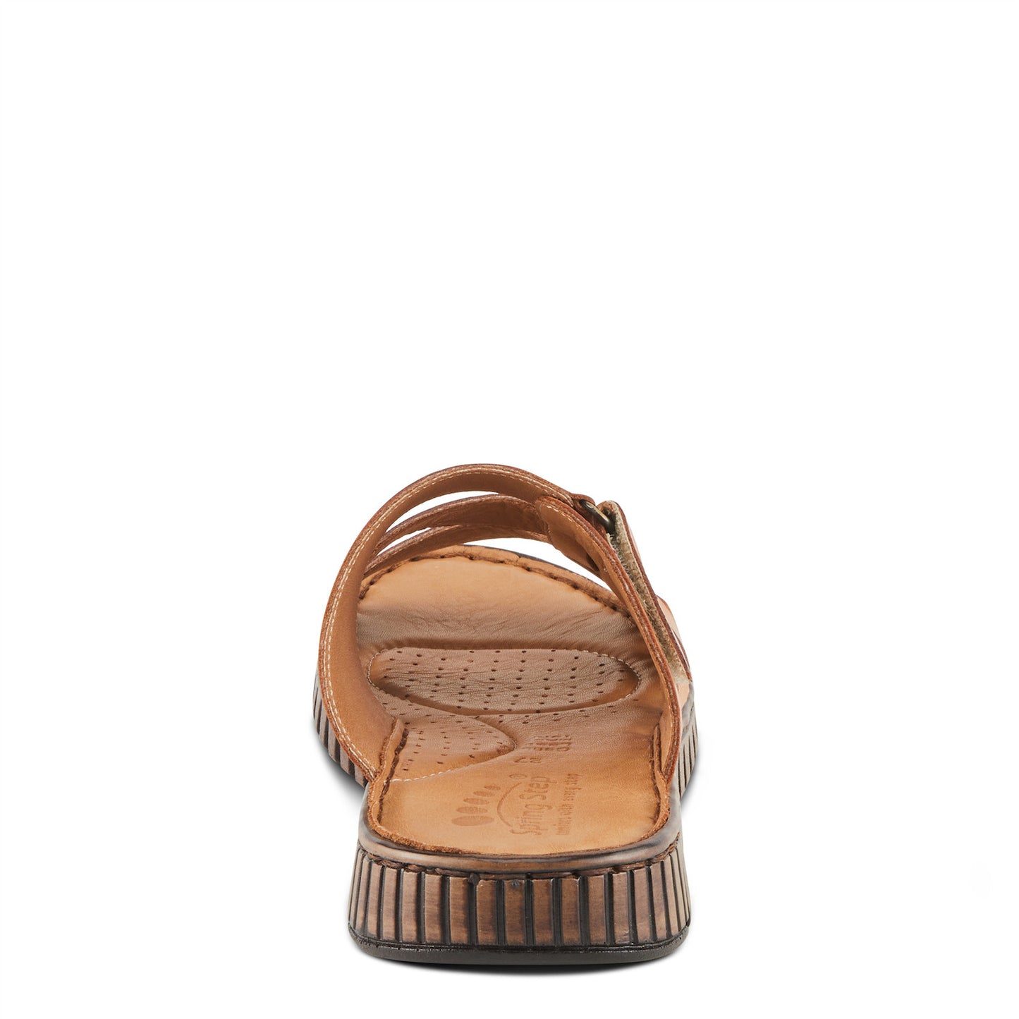 OLLY CAMEL Leather Slip On Sandal
