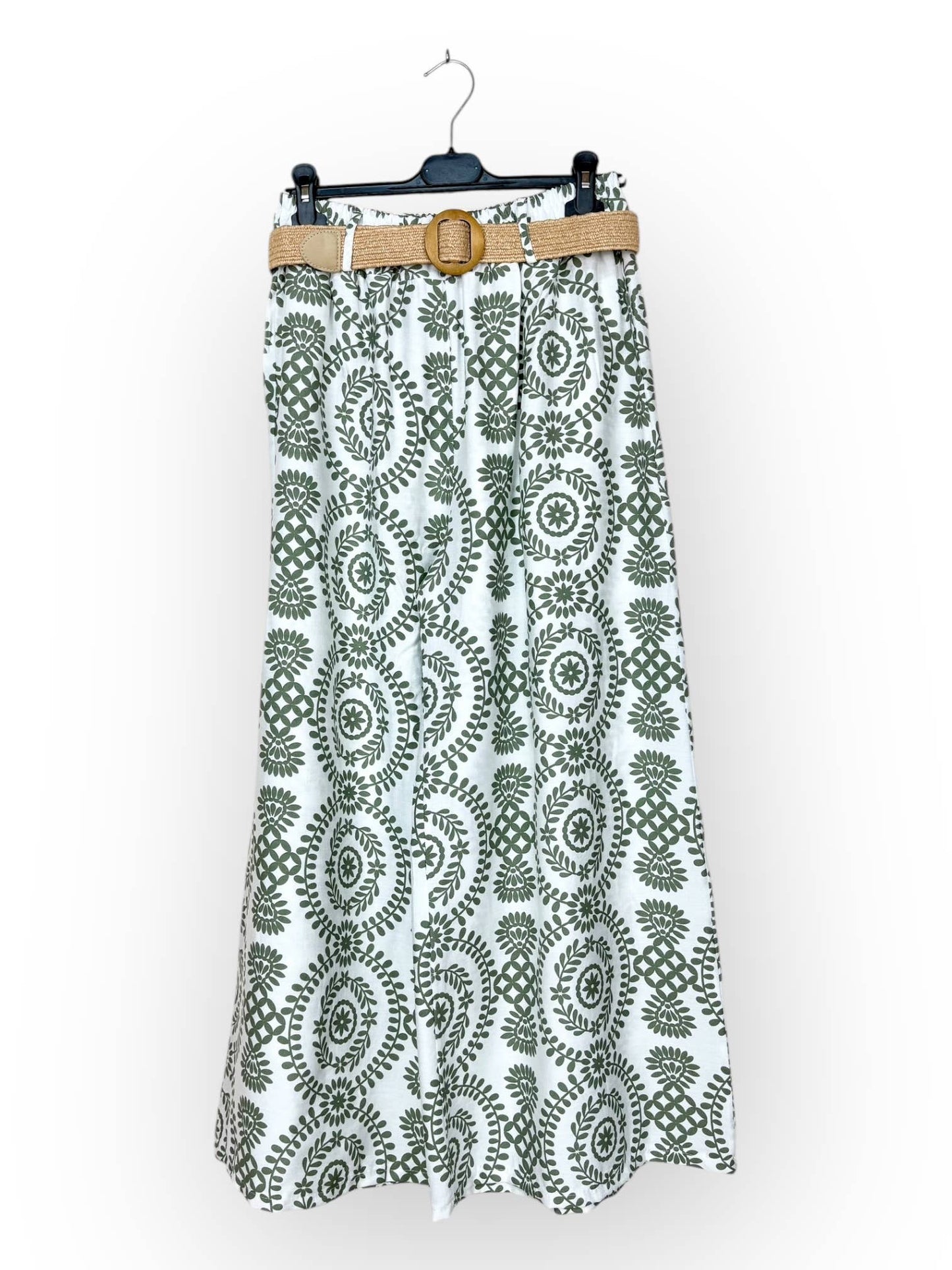 Wide-Leg Pants with Geometric Patterns Made in Italy
