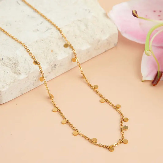 16" Disc Chain Necklace Narelle Waterproof Jewelry