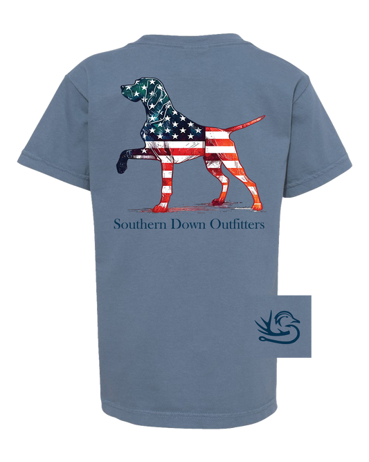 Star Spangled Dog Youth Southern Down Outfitters Short Sleeve Tee