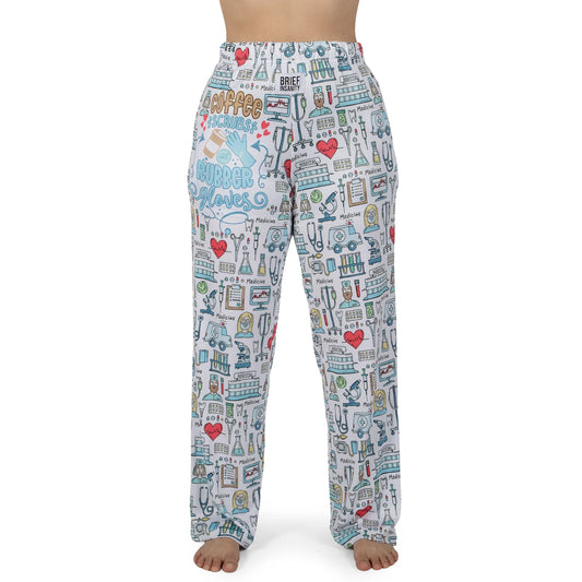 Nurse Life (White) Lounge Pants Brief Insanity Pajama Pant