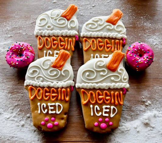 DOGGIN’ ICED coffee dog treats - YumYum4DOGS