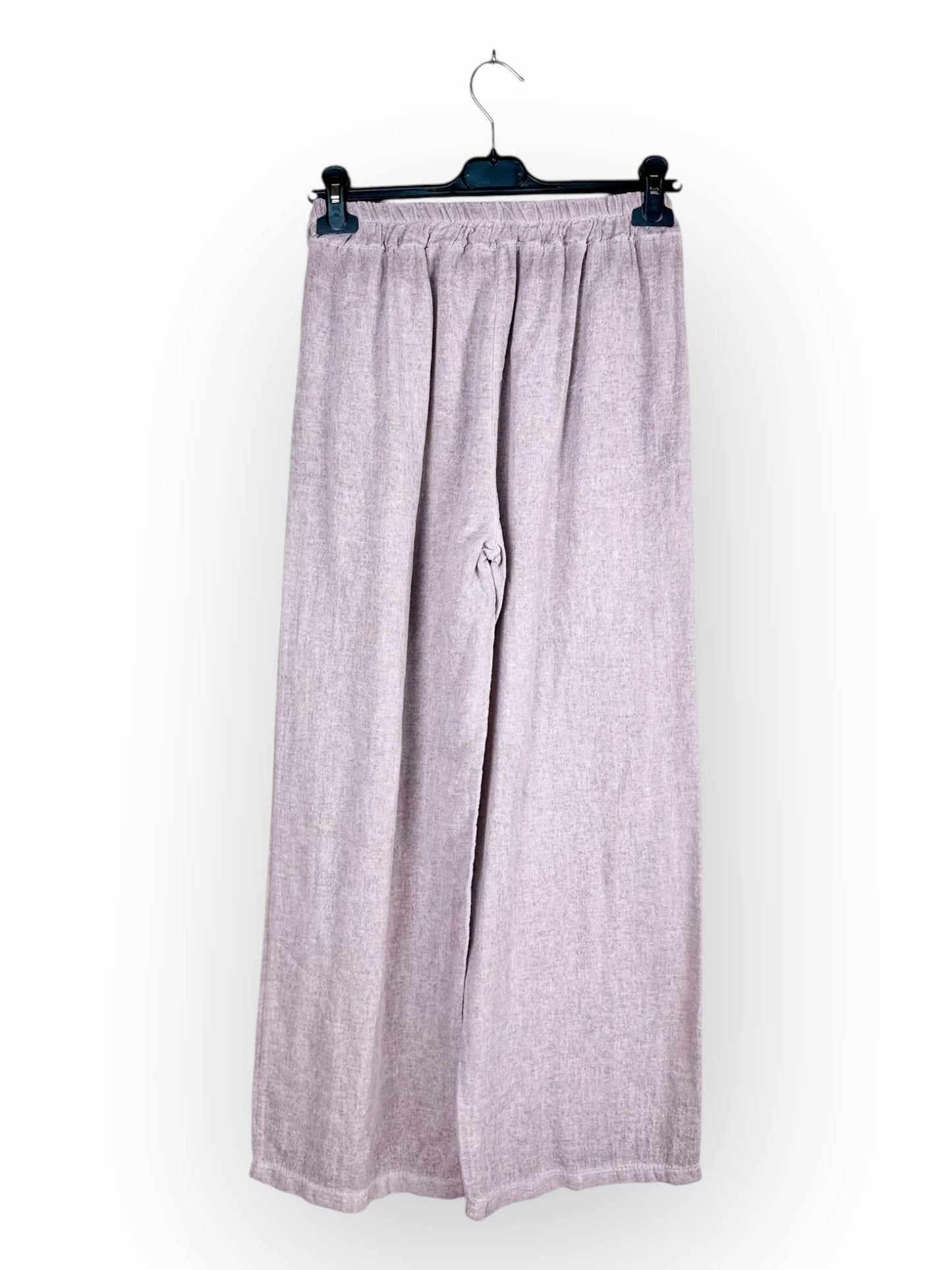 PLAIN LINEN AND COTTON PANTS Made in Italy