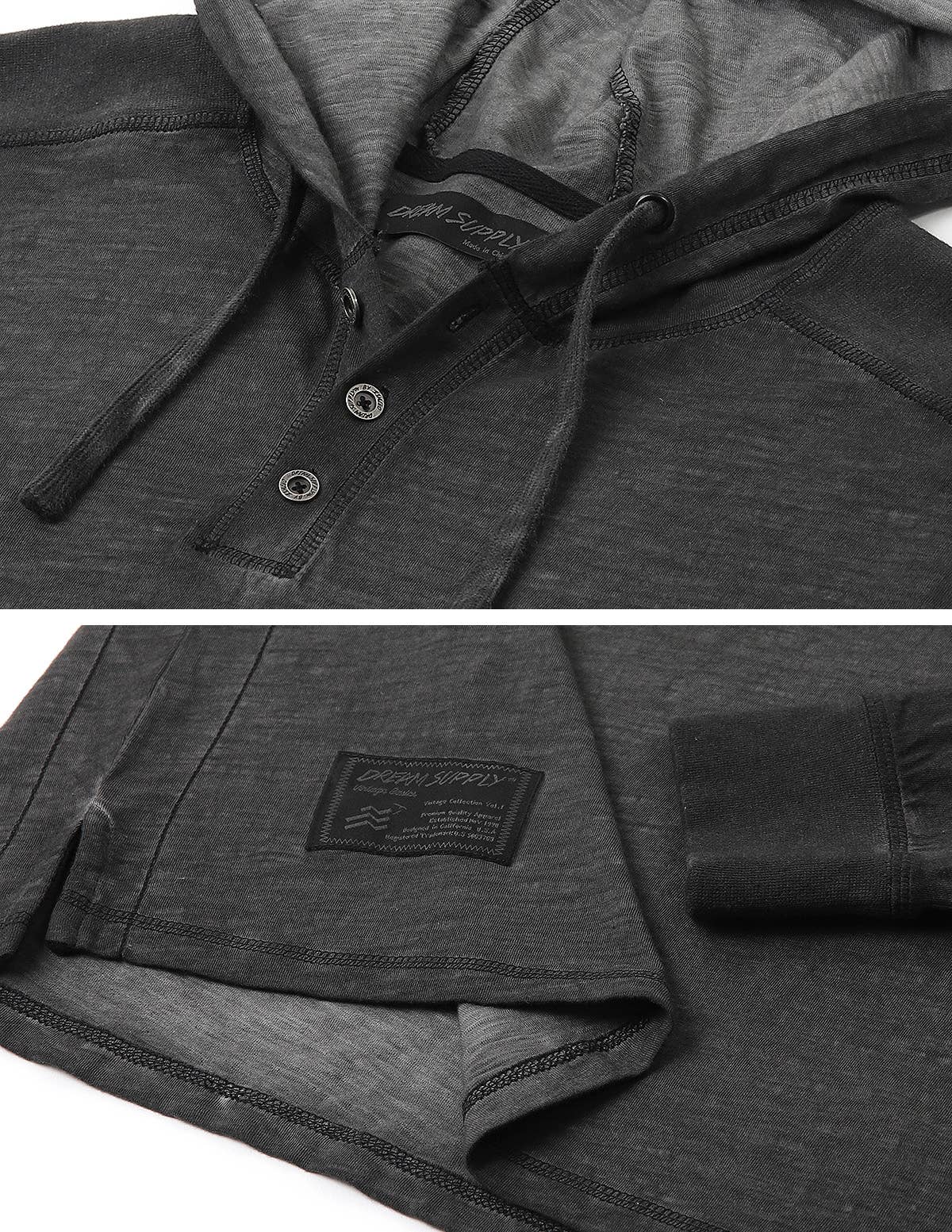 Vintage Garment Dyed Casual Long Sleeve Hoodie