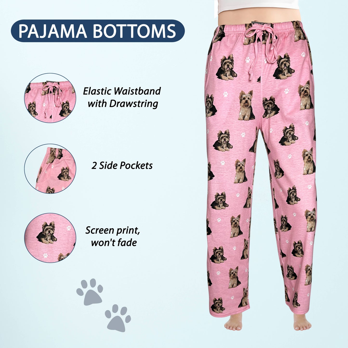 Yorkie Pajama Bottoms - Pet Lover Pajama Pants