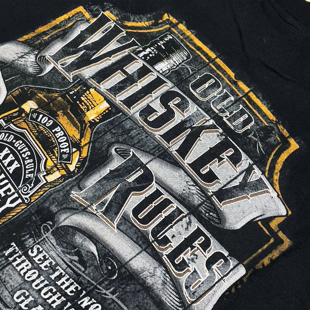 Old Whiskey Rules - See The World Through Whiskey Glasses. Aged To Perfection!" Old Guys Rule
