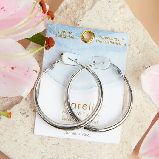 Vintage Chunky Pin Catch Hoop Earrings Narelle Waterproof Jewelry