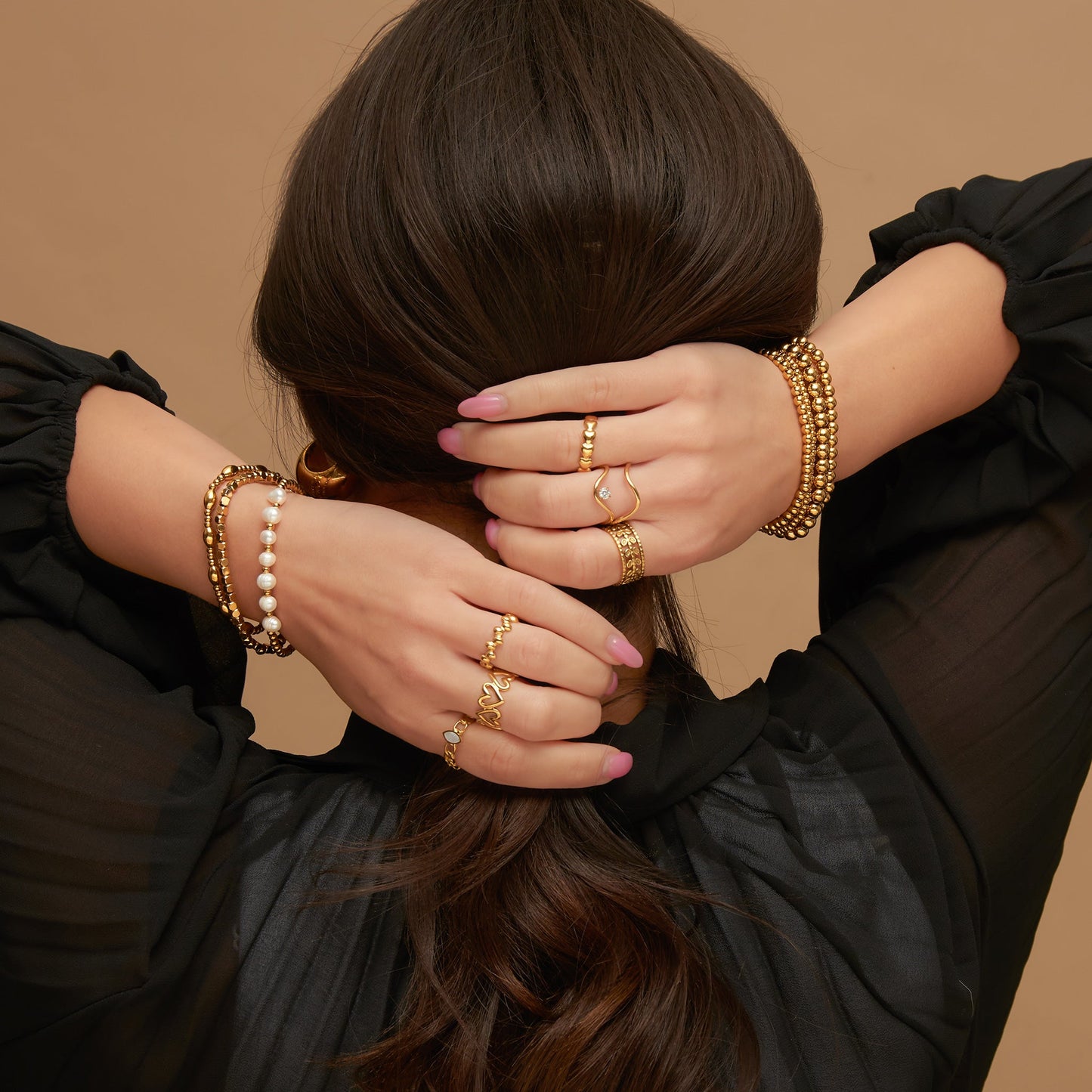 Narelle Waterproof Multi Genuine Pearl Stretch Bracelet Set