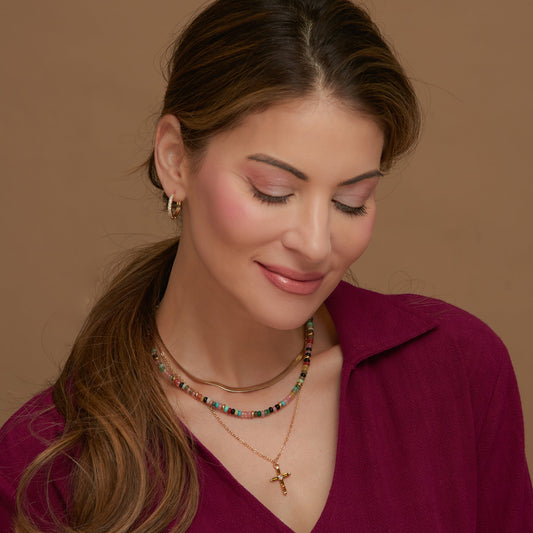 Medium Pave Style Hoop Earrings