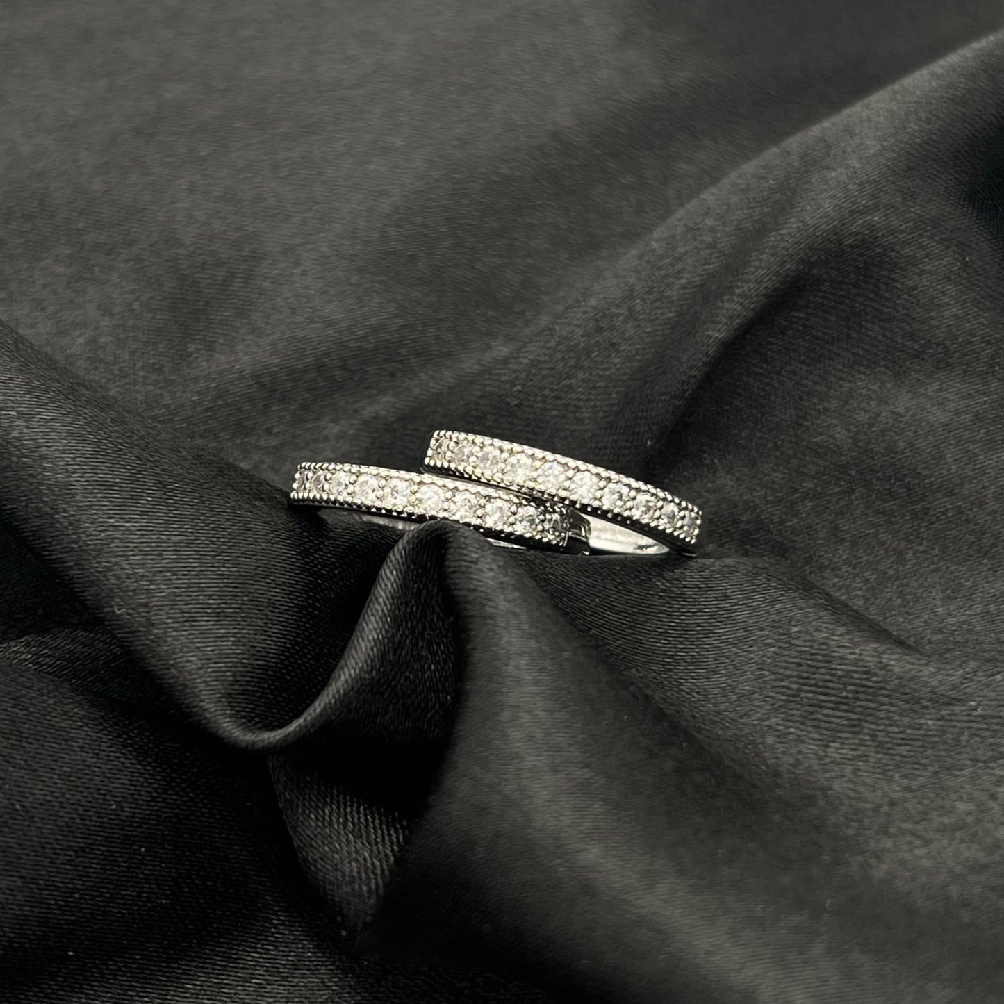 Medium Pave Style Hoop Earrings
