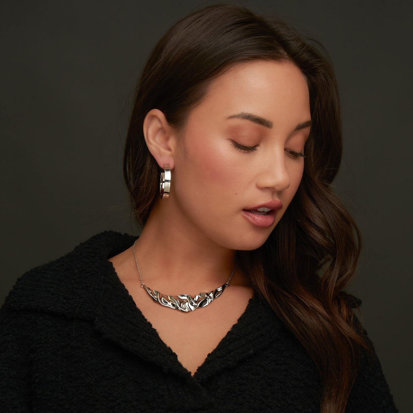 Large Flat Hoop Earrings