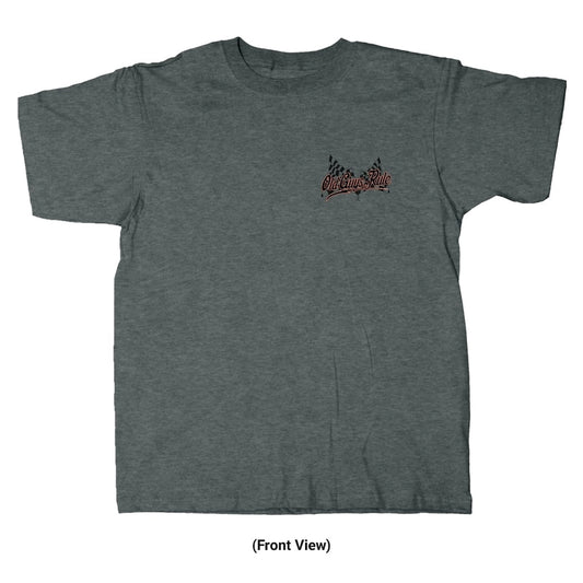 Putting The Hot In Rod Since Way Back When Old Guys Rule Dark Heather Shortsleeve Tee
