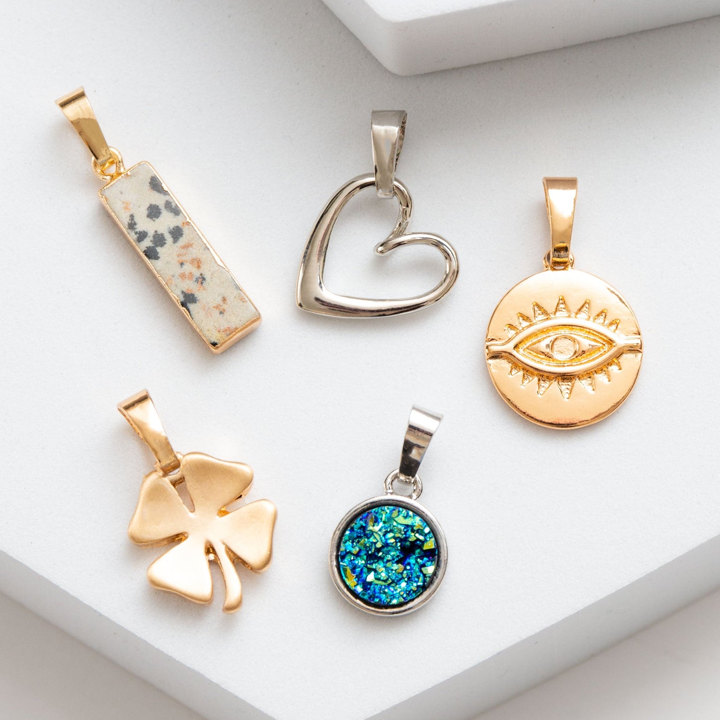 Layering Gold Evil Eye Pendant Charm
