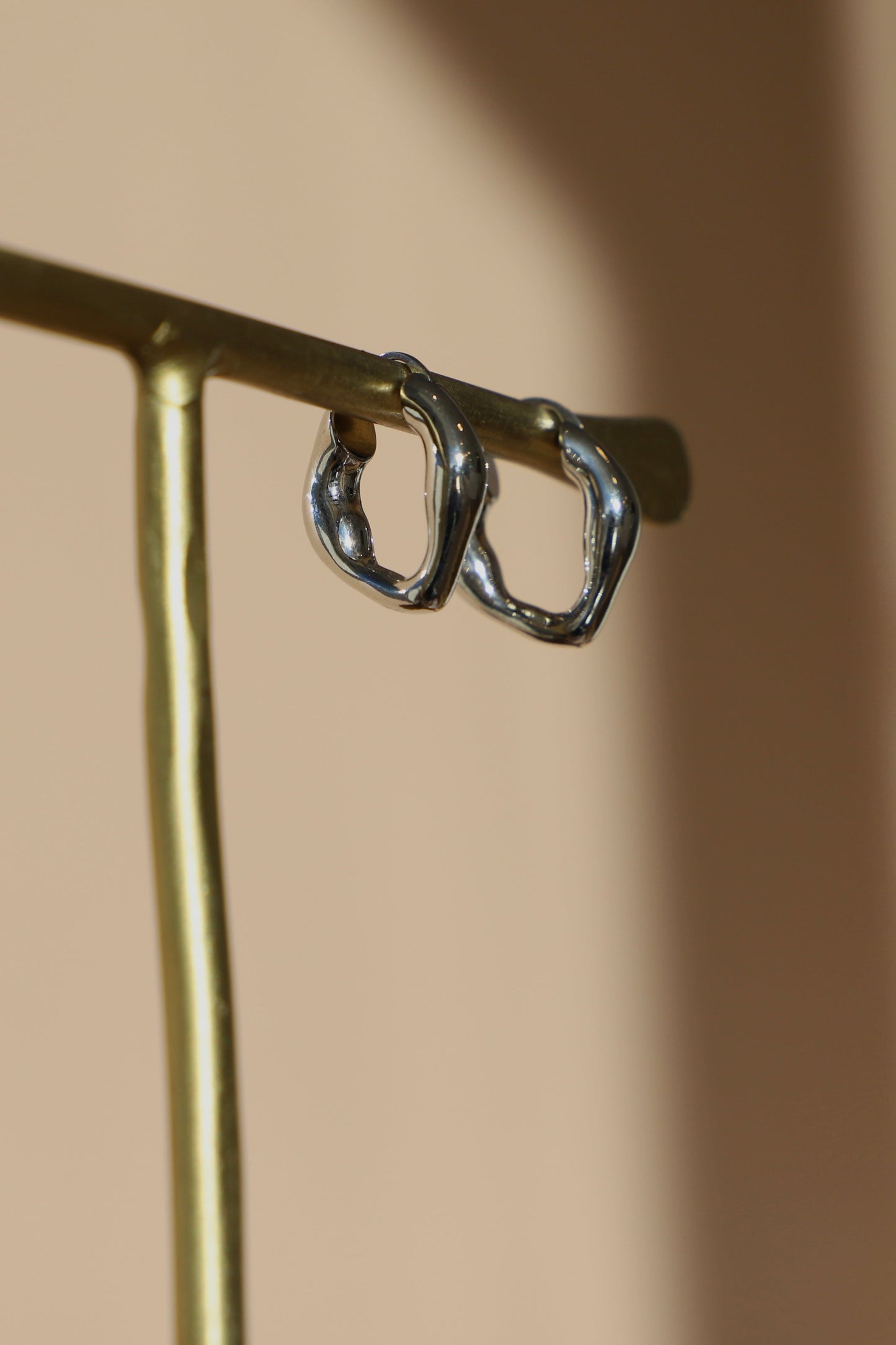 ORGANIC SILVER HOOPS EARRINGS