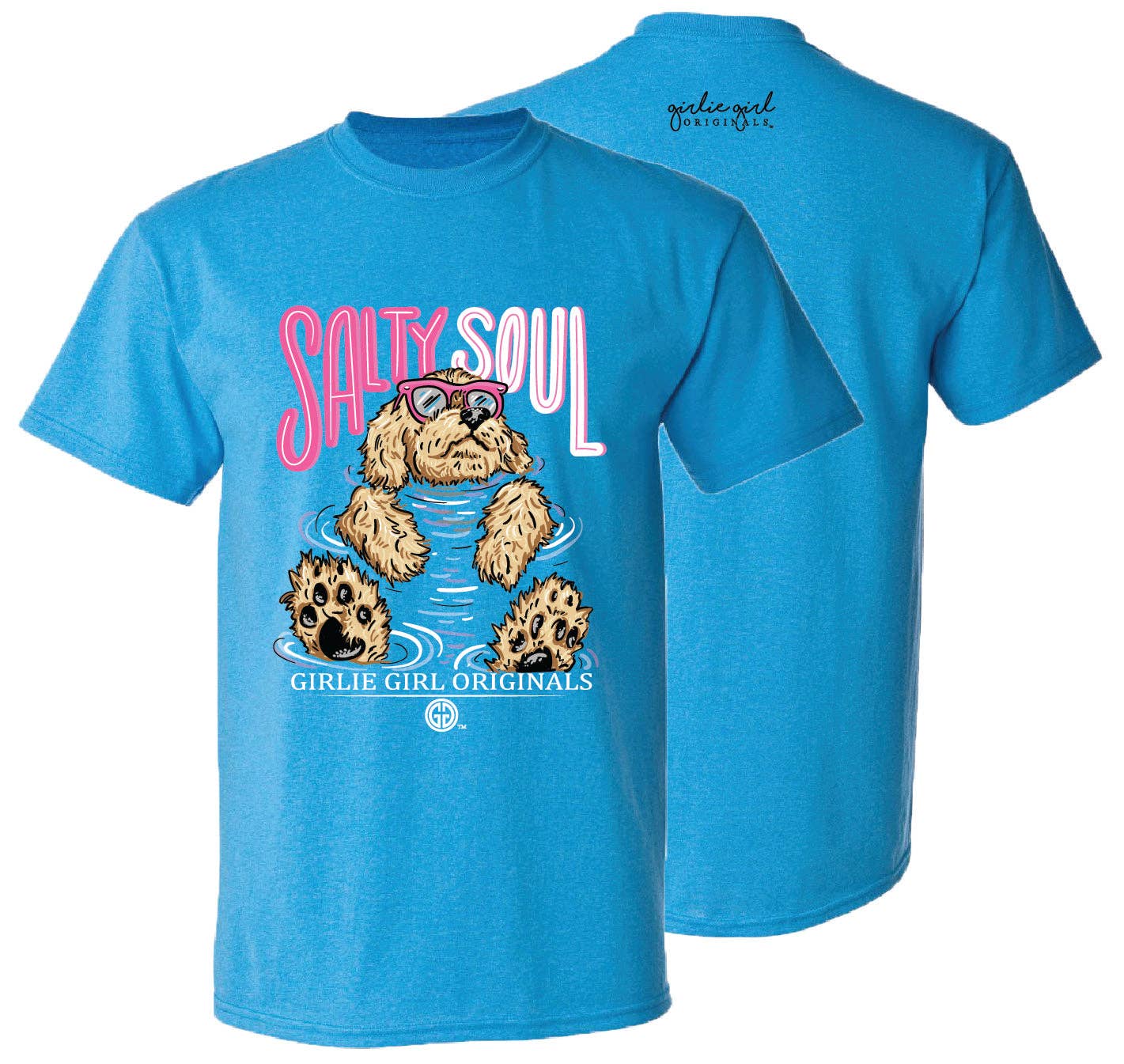 2580 Salty Dog Dog Lovin Beach Lake Southern Short Sleeve Graphic Tee