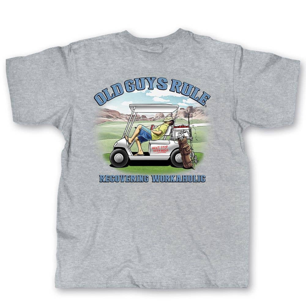 Recovering Workaholic Golfing Short Sleeve Old Guys Rule Tee