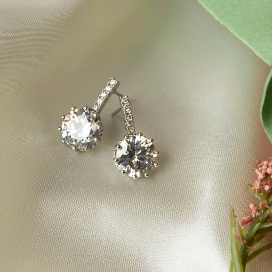 Pave Bar Cubic Zirconia Dazzler Drop Earrings by Howard's