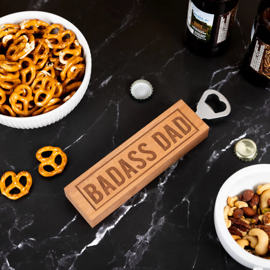 Badass Dad - 2' x 7" Wooden Bottle Opener
