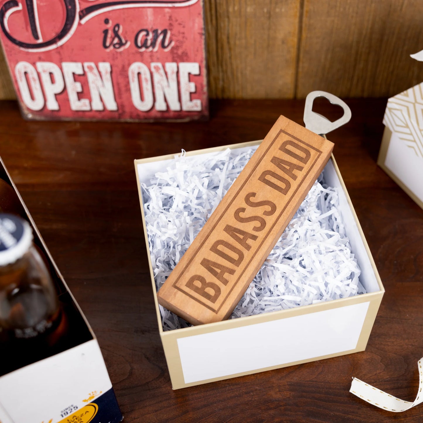 Badass Dad - 2' x 7" Wooden Bottle Opener