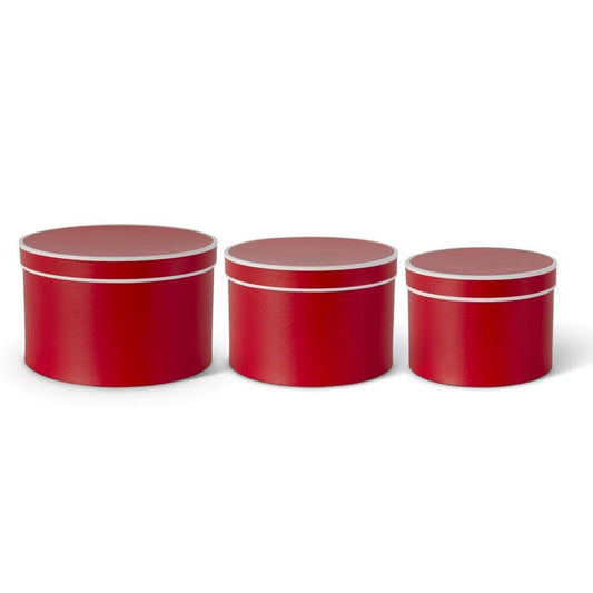 Red w/White Trim Round Plastic Lined Nesting Boxes