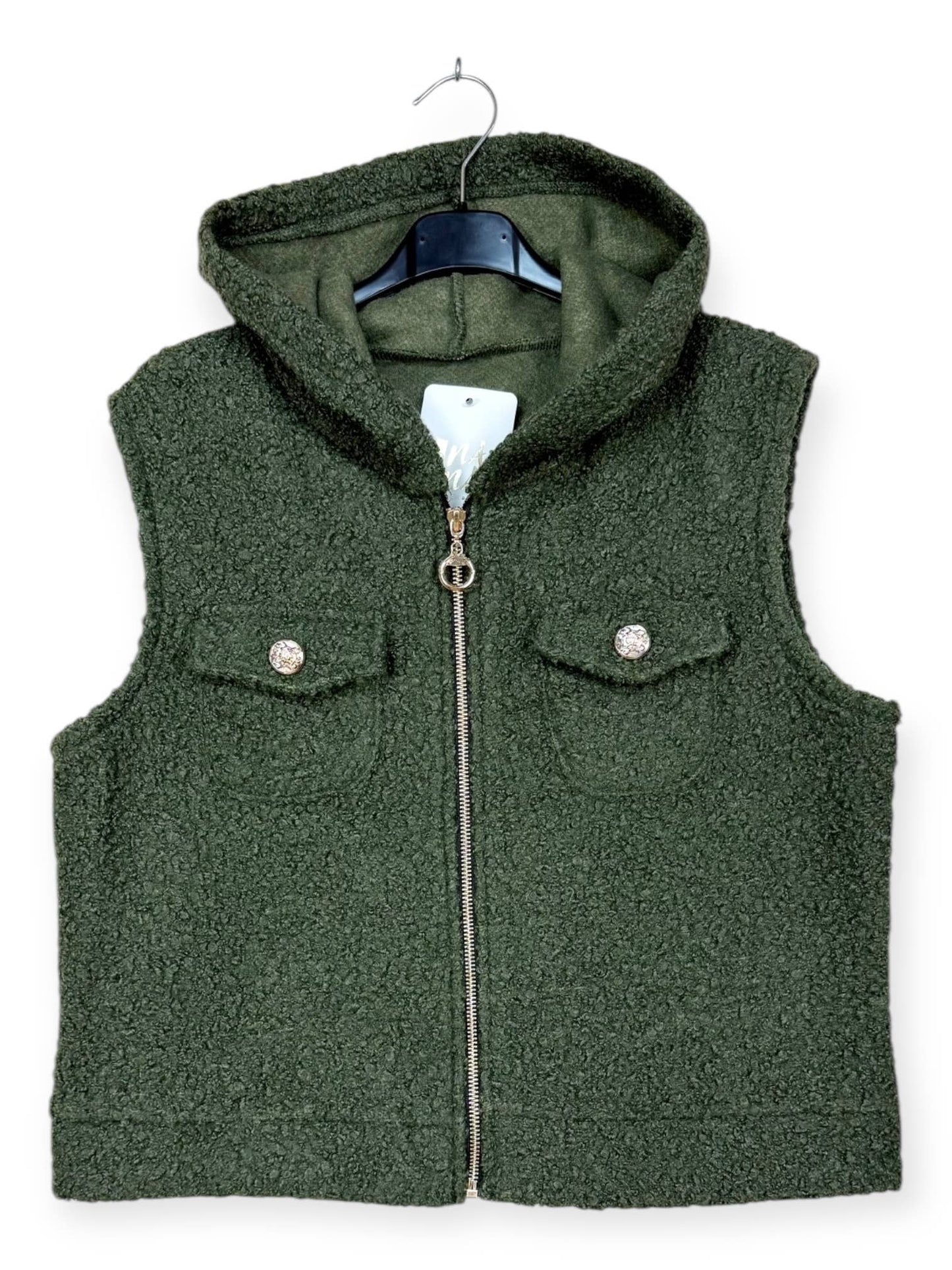 Vest Hoodie with Zipper