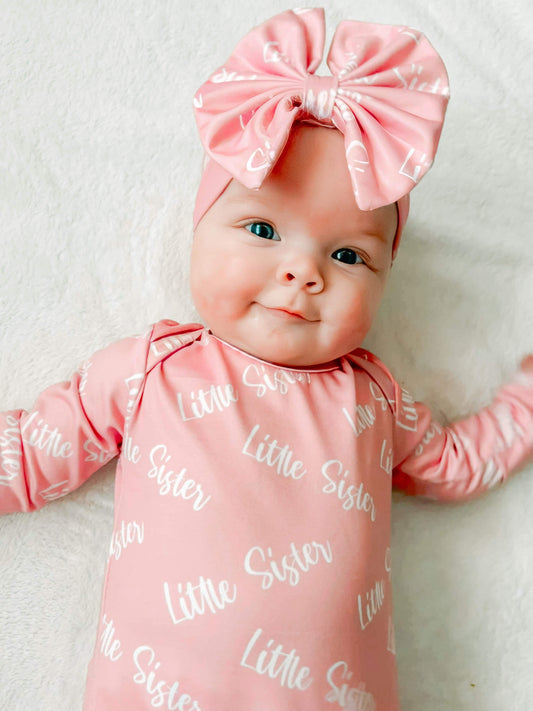 Little sister knotted gown and headband set