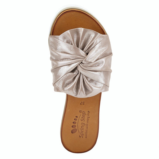 LAVONA Silver Bow Sandal by Spring Step