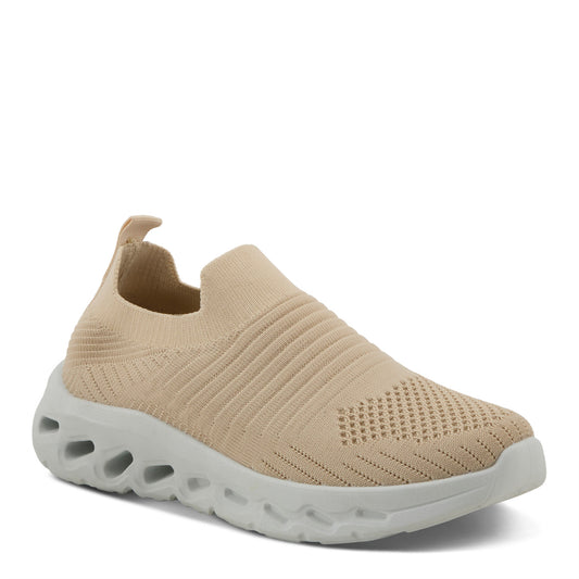 SCRUGGS Beige mesh slip-on sneaker by Flexus