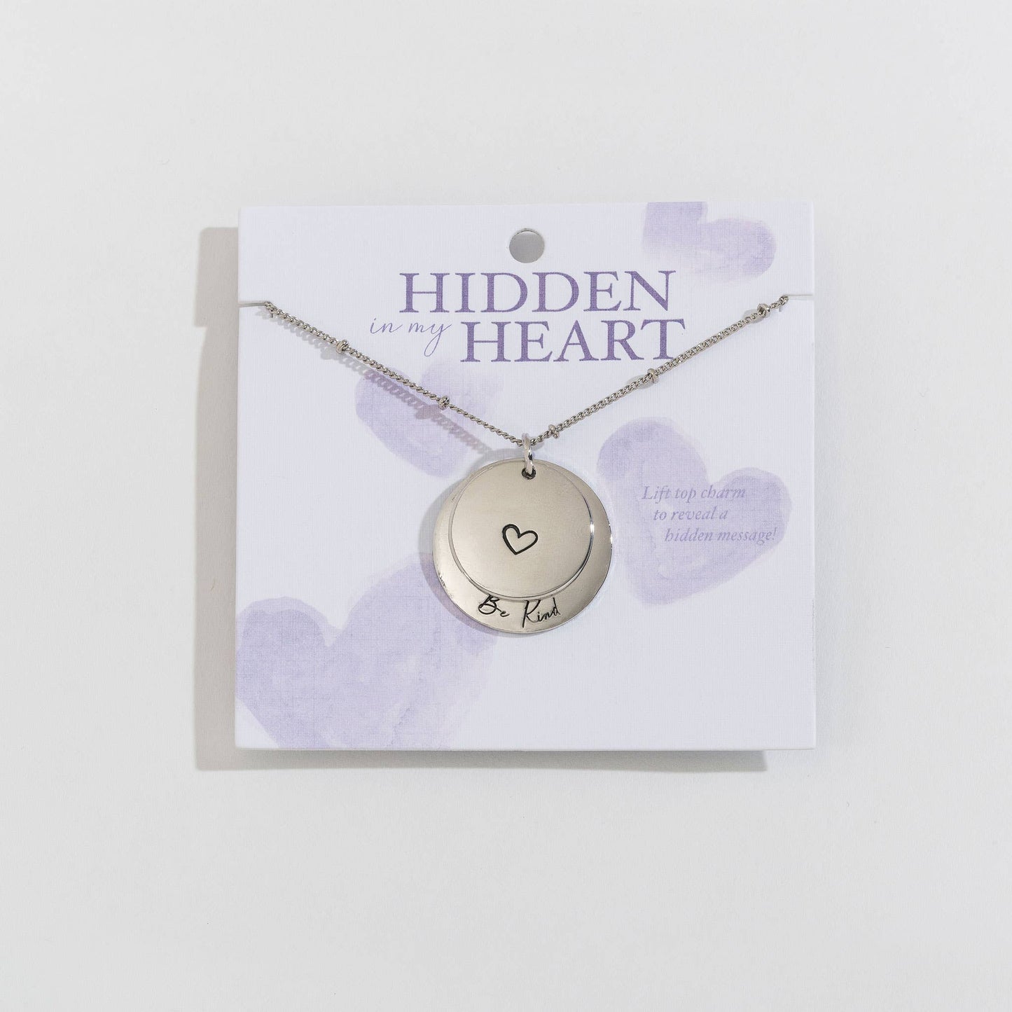 Be Kind Hidden Heart Pendant Necklace