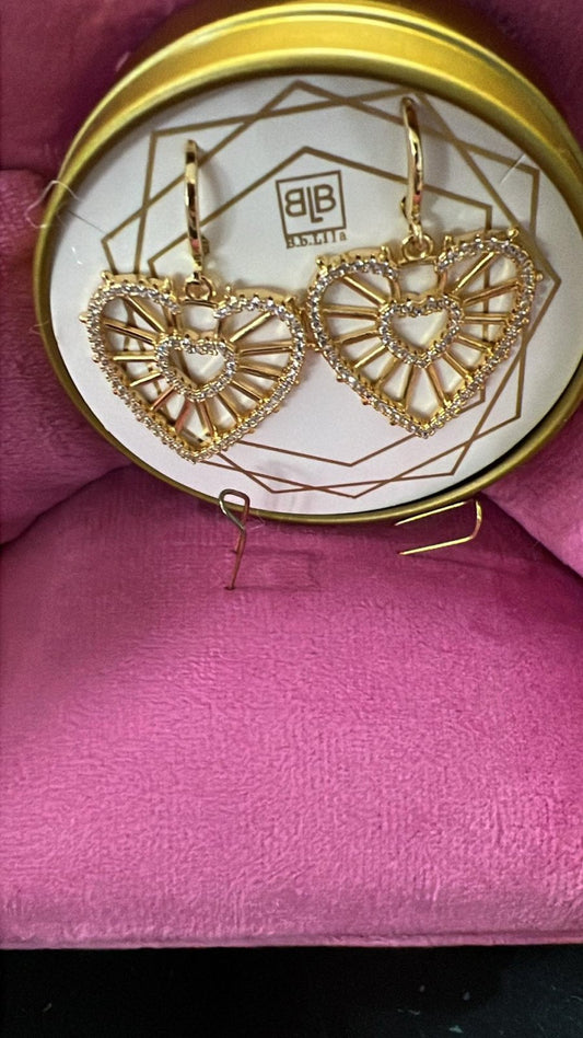 Pave Diamond Heart Huggies - Color Hearts by B.b. Lila Jewelry