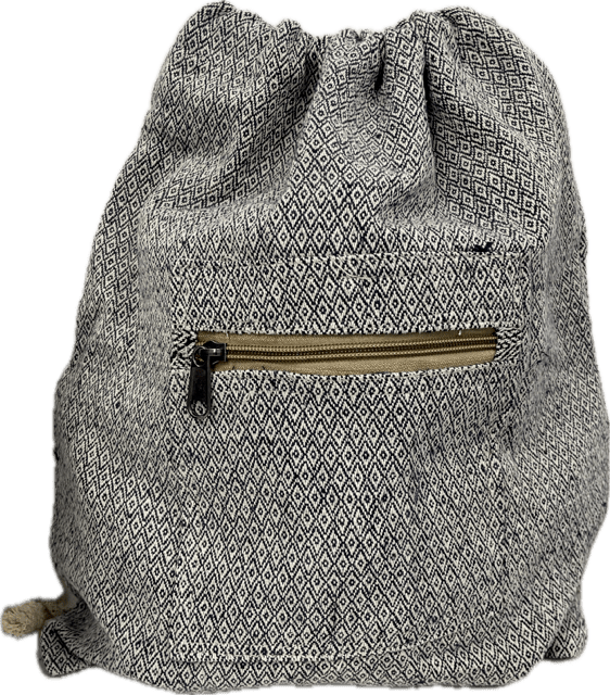 Drawstring natural tone cotton bag