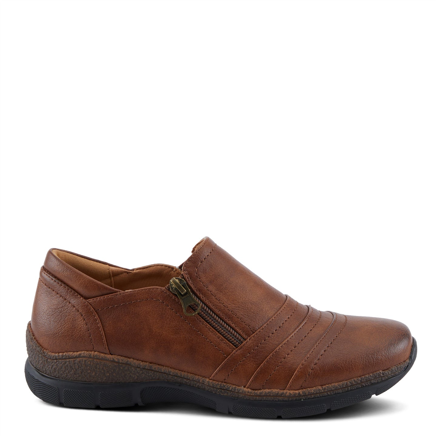 Rigny Medium Brown Slip On Wedge Shoe by PATRIZIA