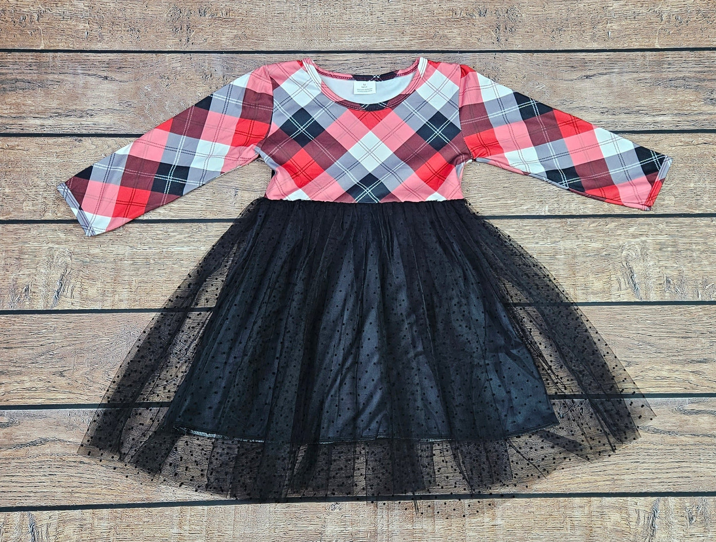 Plaid Holiday Milk Silk Tutu Dress