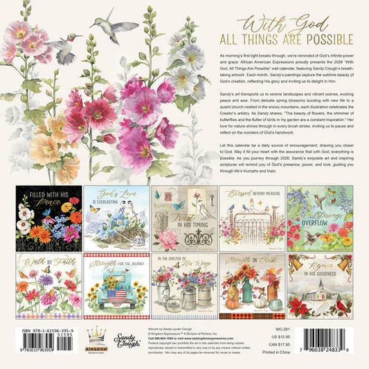 2026 With God all Things are Possible Wall Calendar | FashionMojos.com