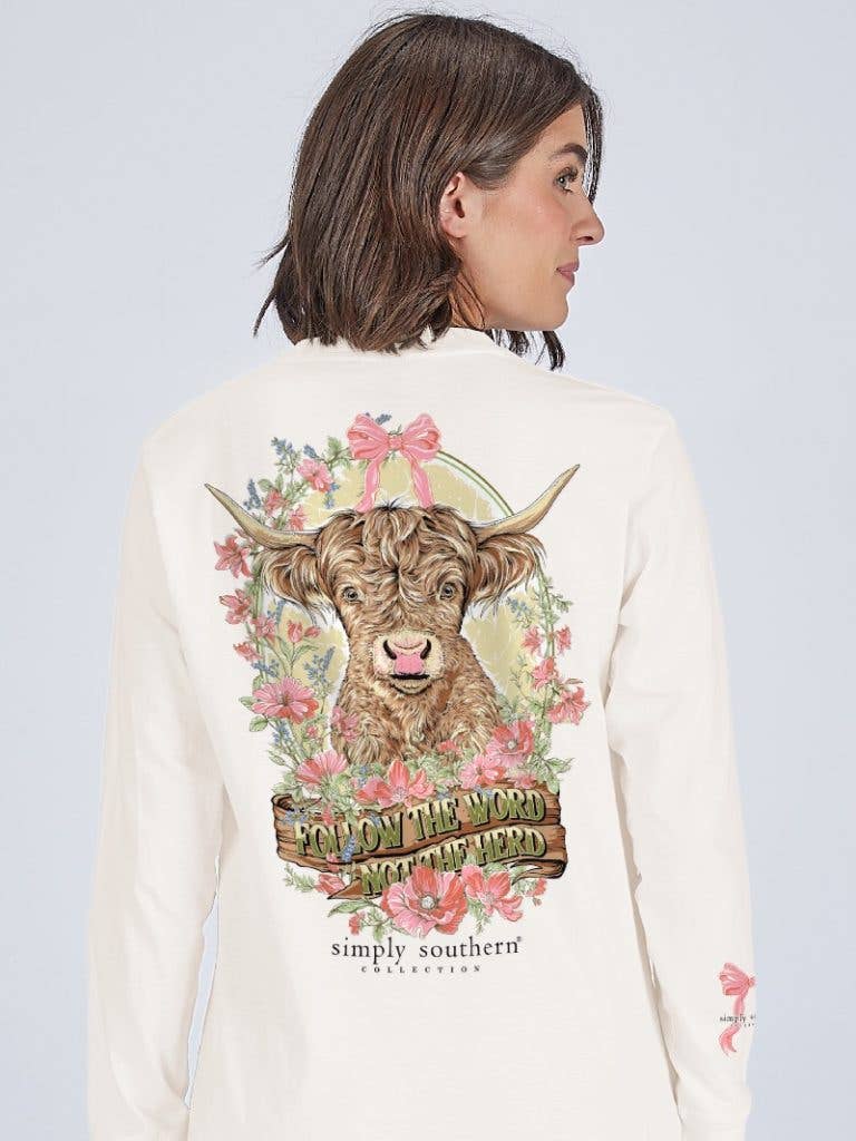 Follow the Word not the Herd LS-HERD-LINEN Cream Long Sleeve Tee by Simply Southern