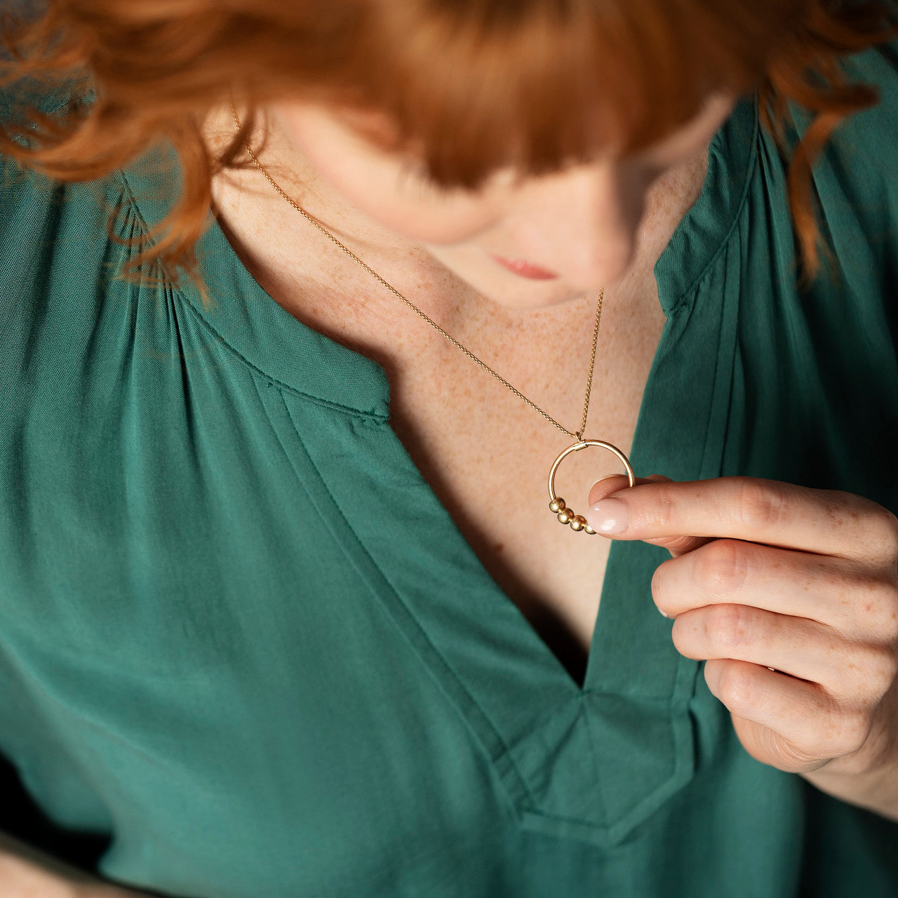 Becalm Gold Fidget 30Necklace from the becalm comfort collection by Demdaco Breathe in breathe out Embrace the calm in your day