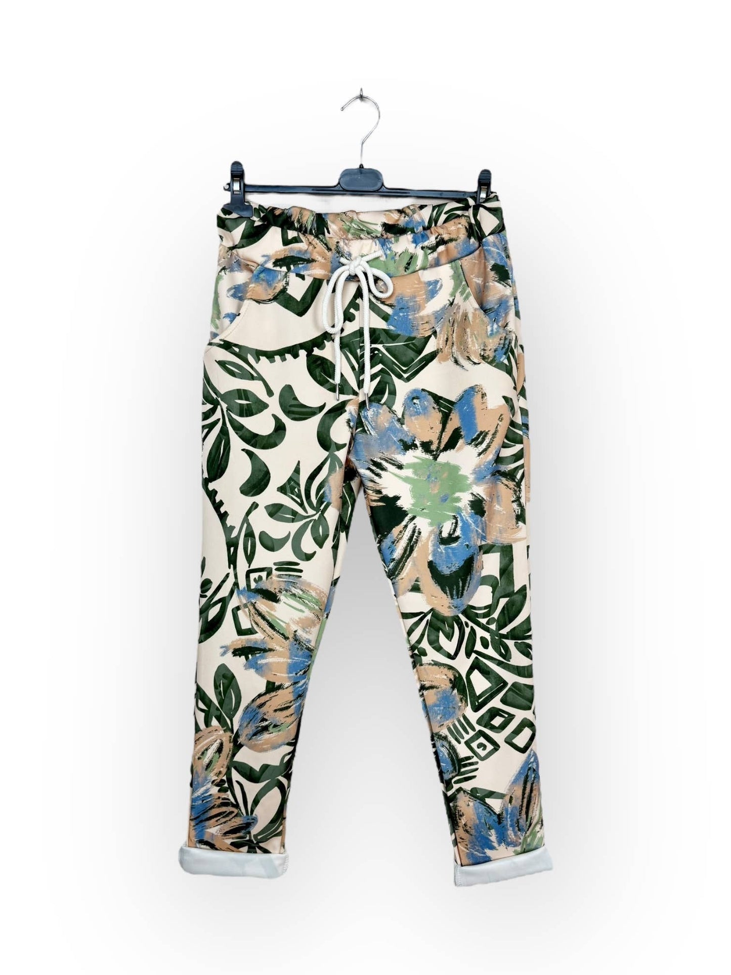 Floral Patterned pantajogg - Jog Pant Made in Italy