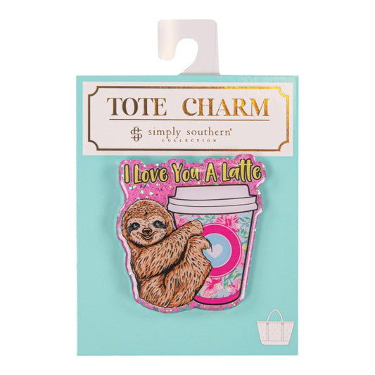 SLOTH I LOVE YOU A LATTE - CHARM - BAG - SIMPLY SOUTHERN COLLECTION