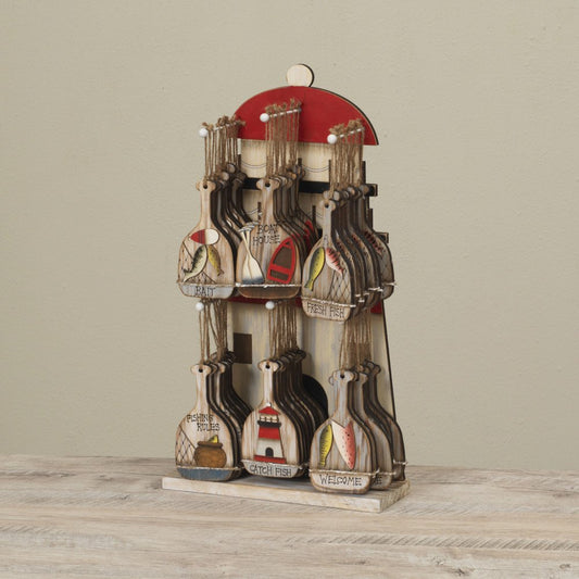 5.3in H Wood Nautical Oar Ornament 12 Assorted