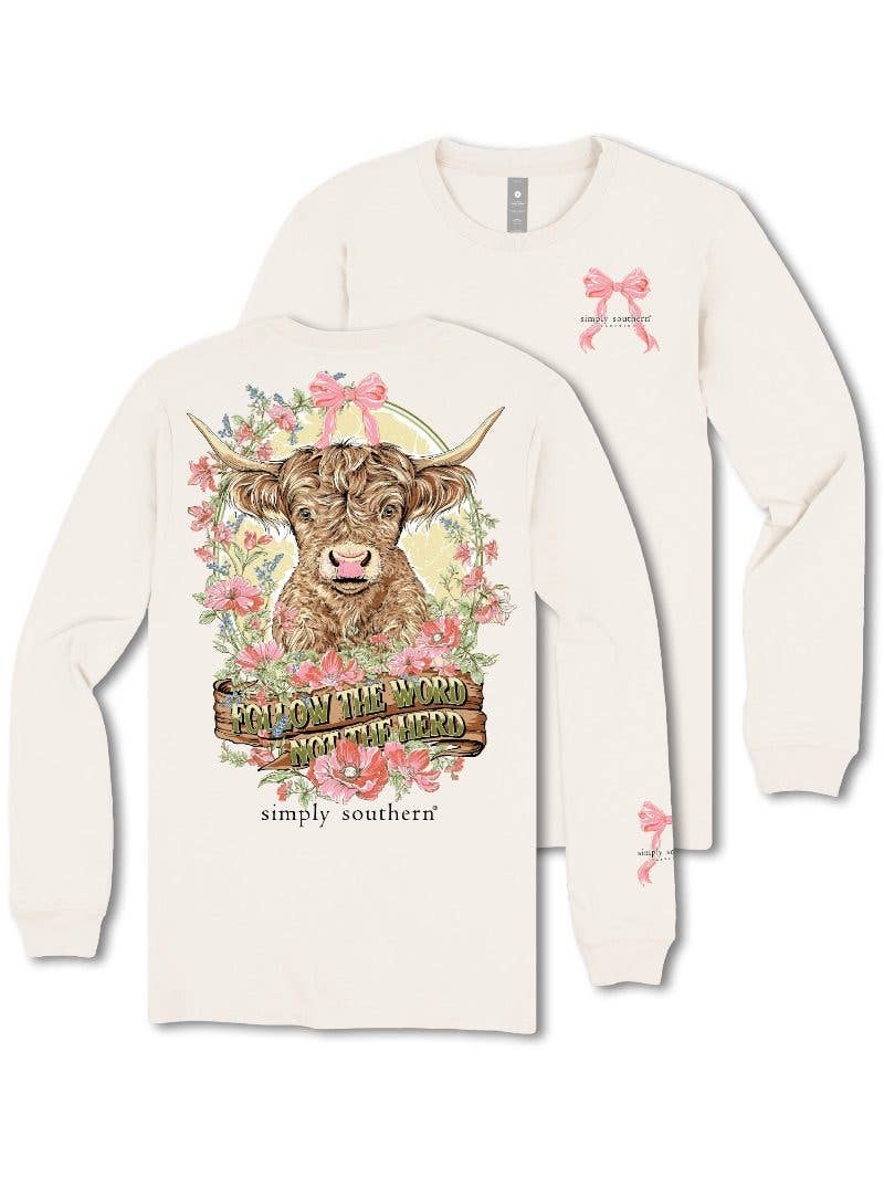 Follow the Word not the Herd LS-HERD-LINEN Cream Long Sleeve Tee by Simply Southern