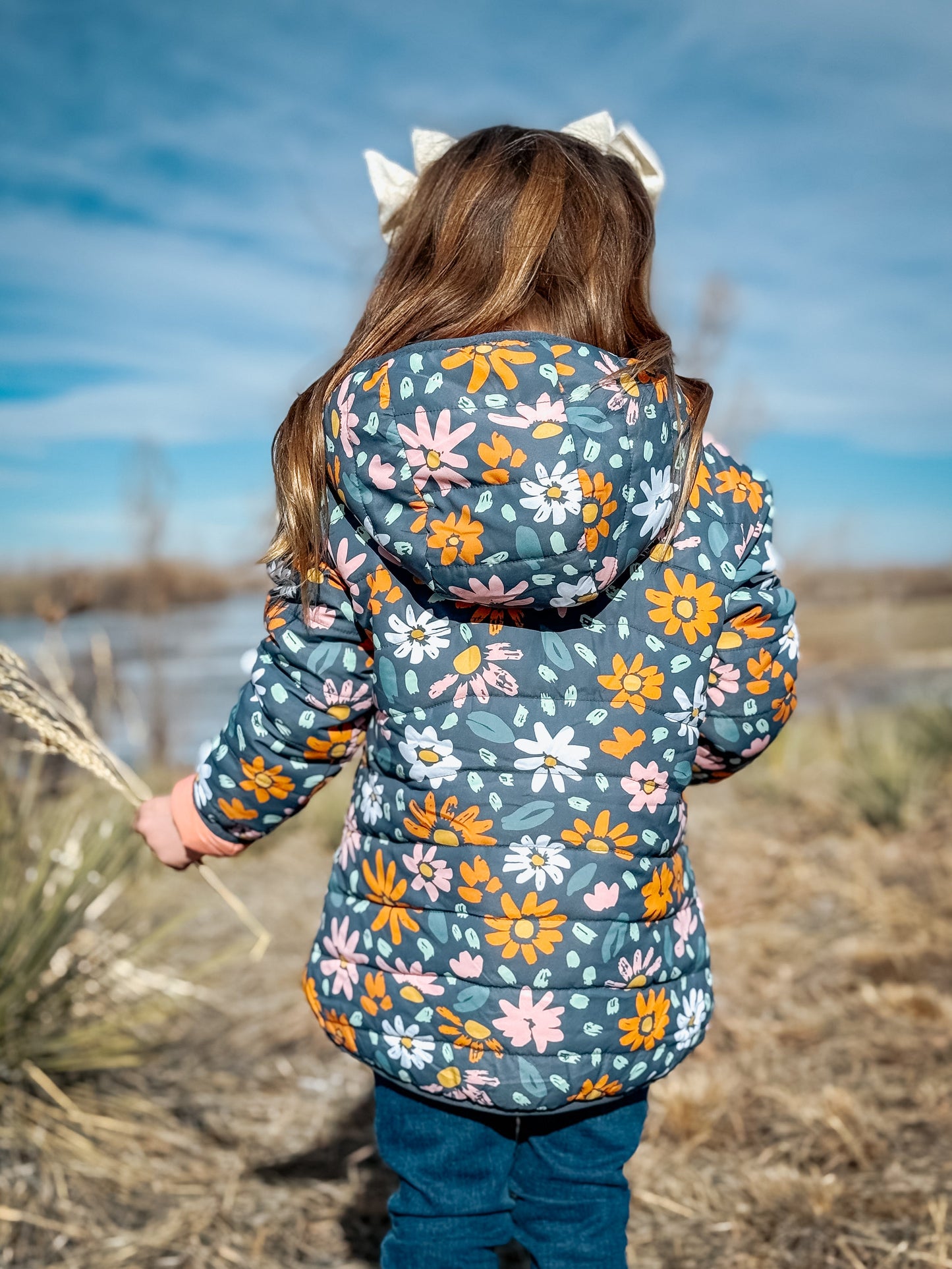 Flowers Lightweight Puffy Jacket - Kids Outdoor Adventure Wear